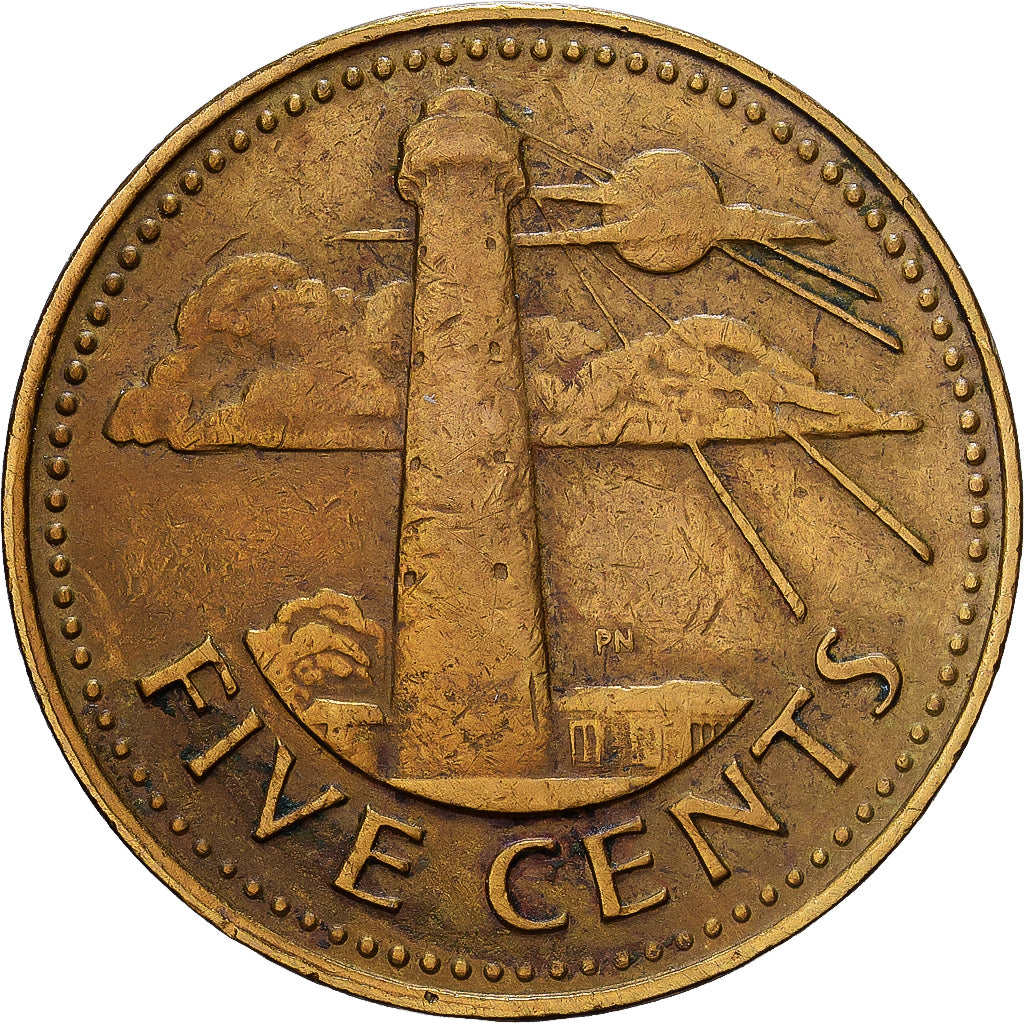 Barbados, 5 Cents, 1979, Franklin Mint, Mosiądz, VF(30-35), KM:11