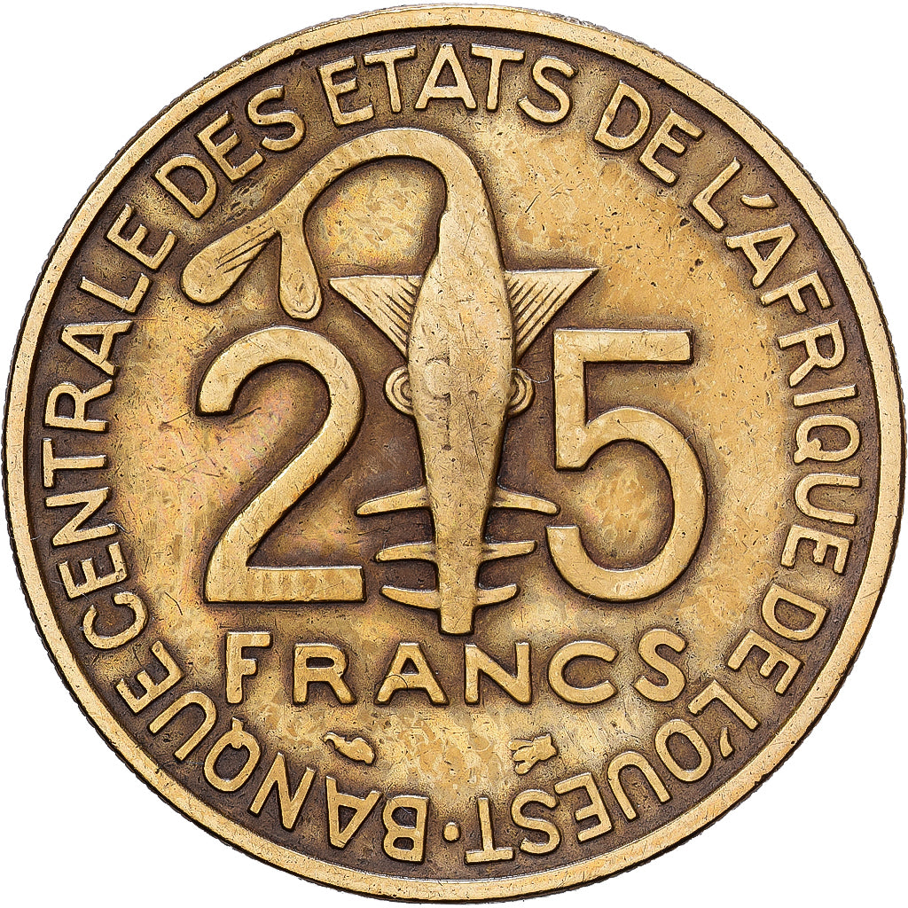 West African States, 25 Francs, 1996, Aluminum-Bronze, VF(30-35), KM:9