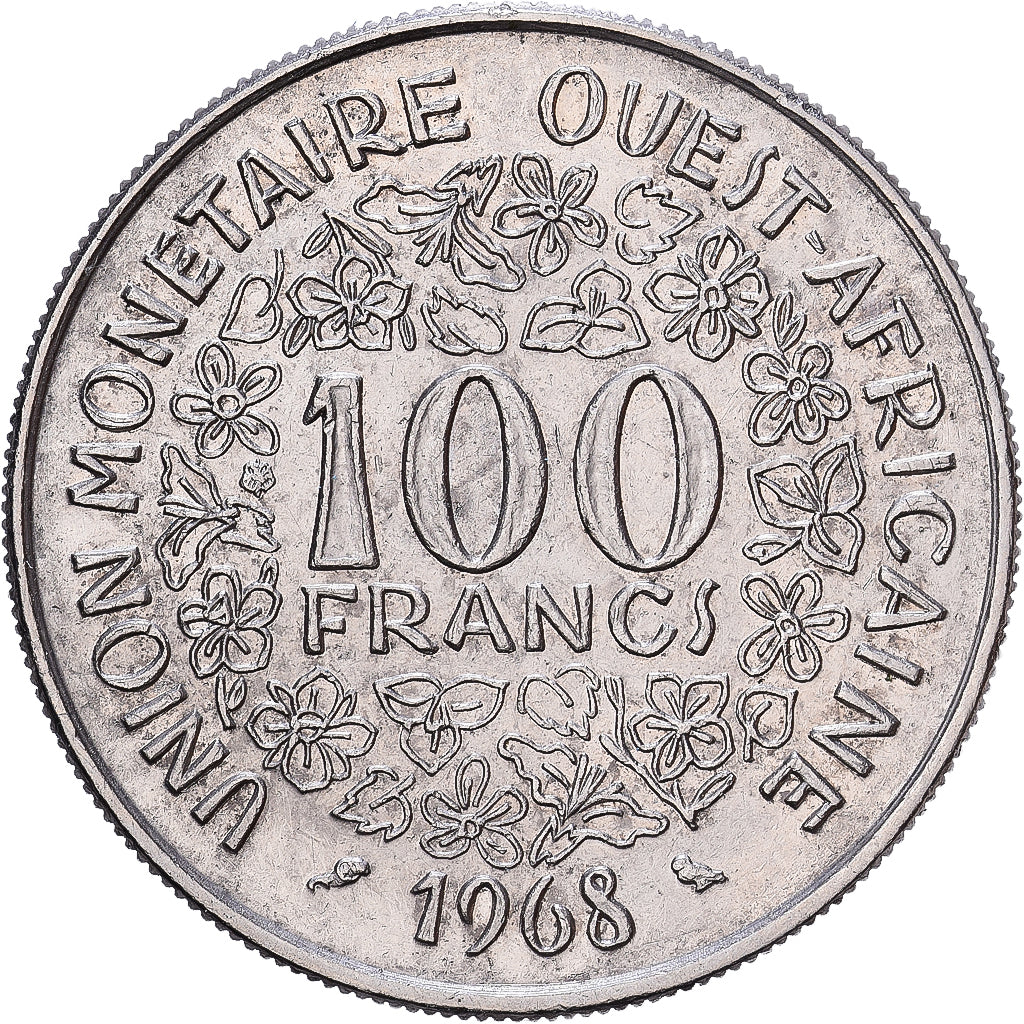 West African States, 100 Francs, 1968, Nickel, SS+, KM:4