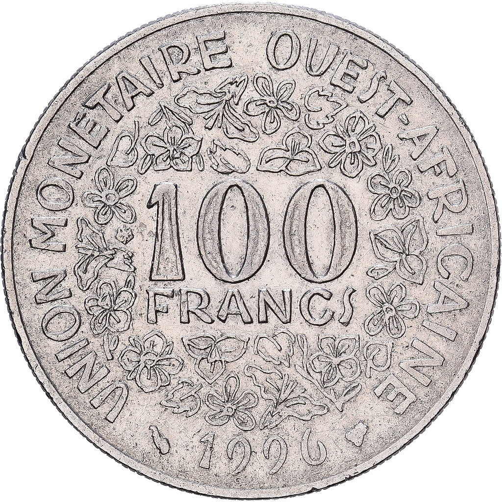 Kraje Afryki Zachodniej, 100 Francs, 1996, Nikiel, EF(40-45), KM:4