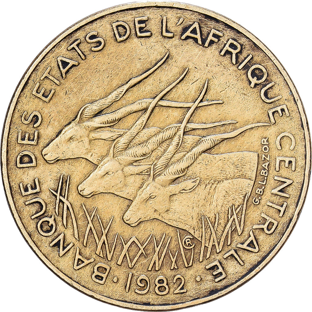 Central African States, 5 Francs, 1982, Paris, Aluminum-Bronze, EF(40-45), KM:7