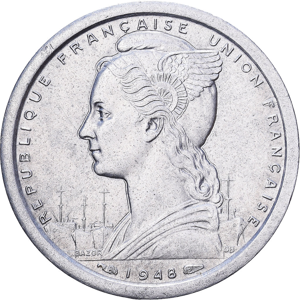 West African States, Franc, 1948, Aluminium, SS+, KM:3