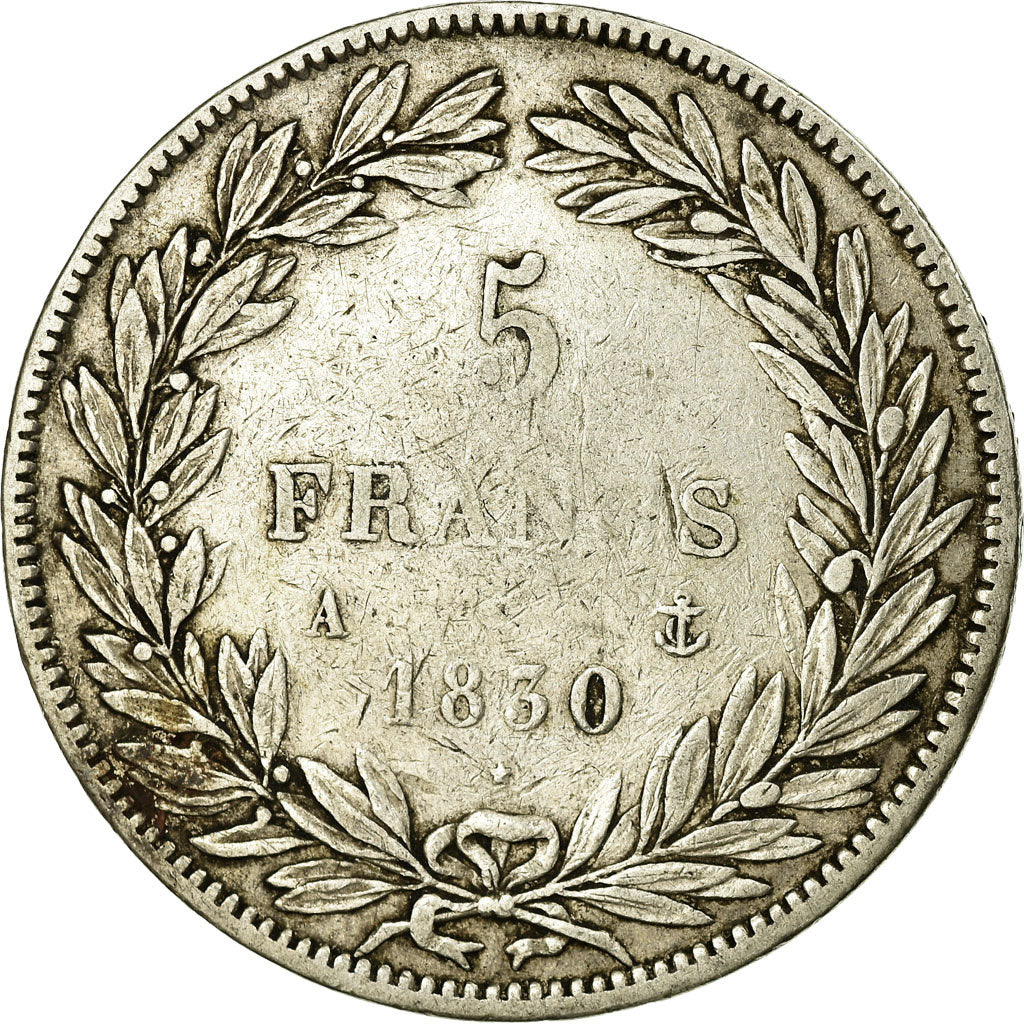 Coin, France, Louis-Philippe, 5 Francs, 1830, Paris, VF(30-35), Silver