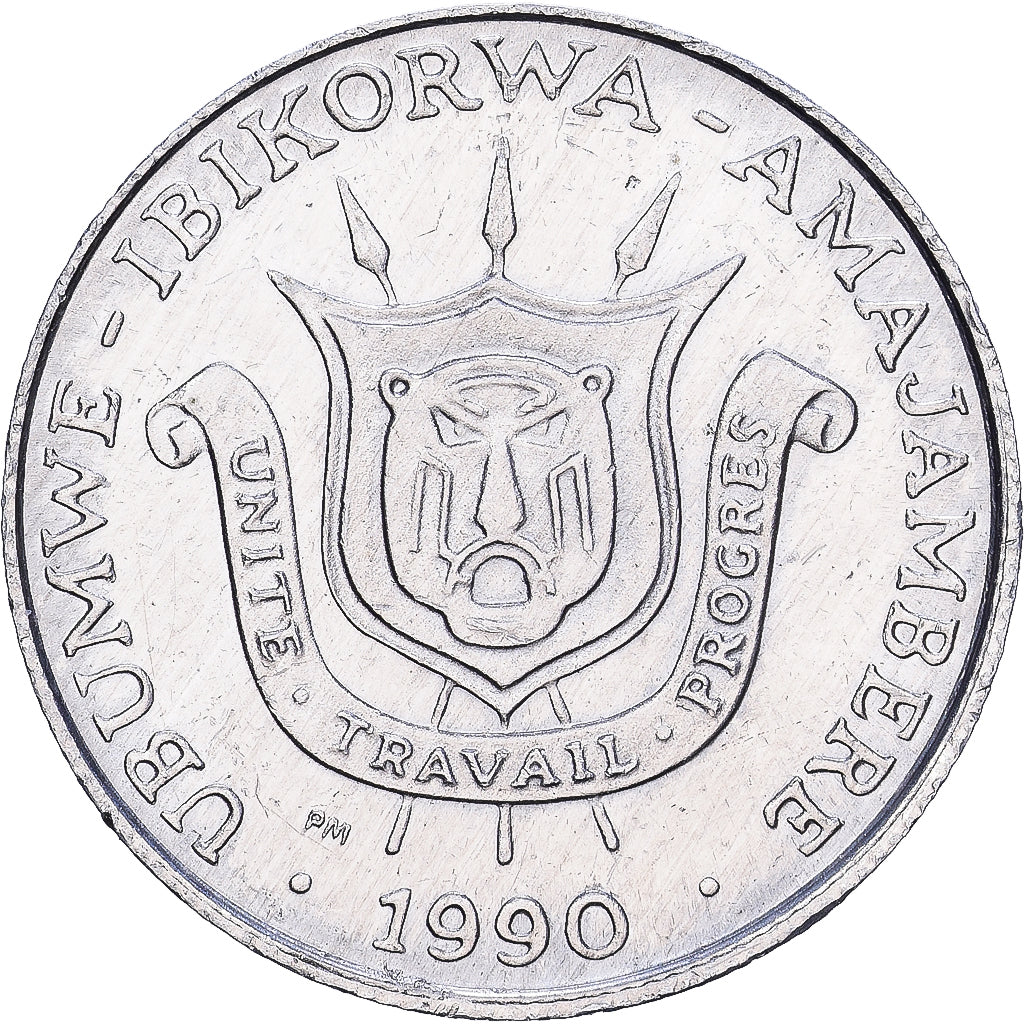 Burundi, Franc, 1990, Aluminum, EF(40-45), KM:19