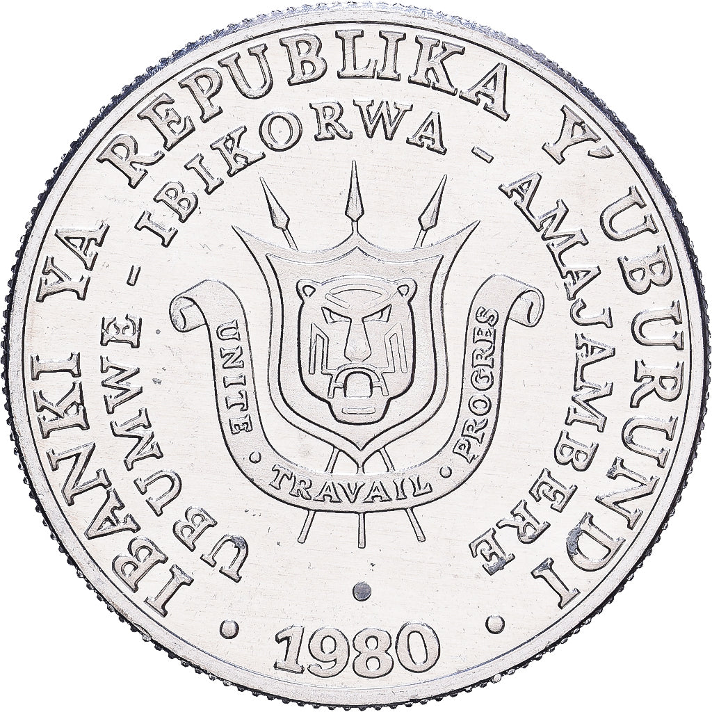 Burundi, 5 Francs, 1980, Alluminio, BB, KM:20