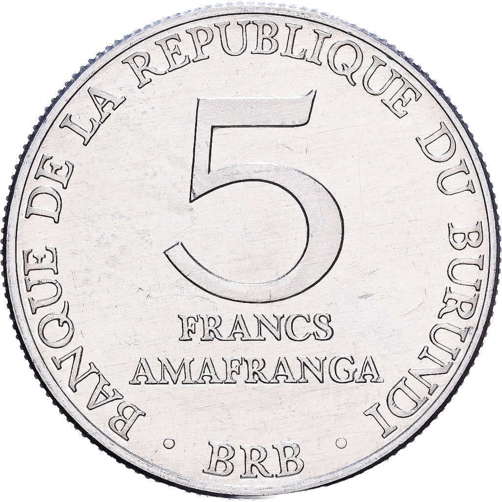 Burundi, 5 Francs, 1980, Alluminio, BB, KM:20