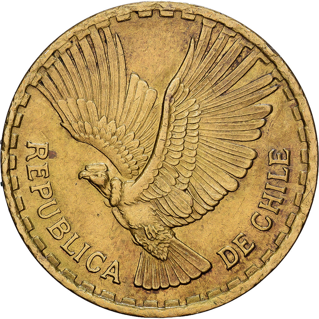 Chile, 10 Centesimos, 1964, Aluminium-Brąz, EF(40-45), KM:191