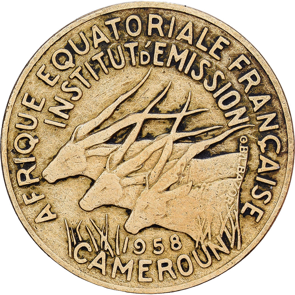 Cameroun, 10 Francs, 1958, Bronze-Aluminium, TB+, KM:11