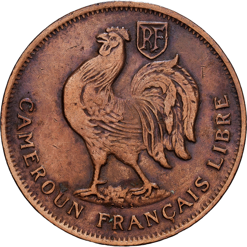 Kamerun, Franc, 1943, Pretoria, Bronze, S+, KM:5