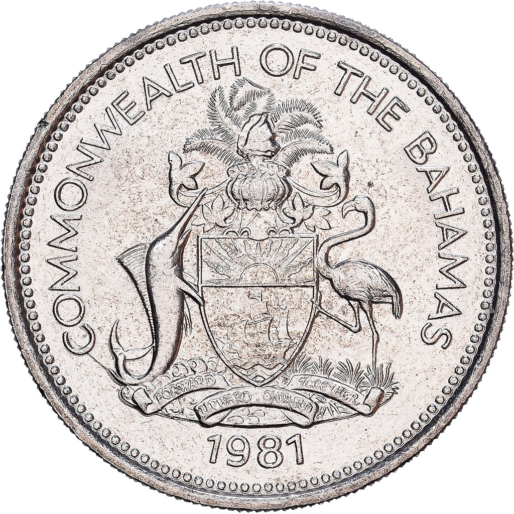 Bahamas, Elizabeth II, 25 Cents, 1981, Franklin Mint, Nichel, SPL, KM:63.1