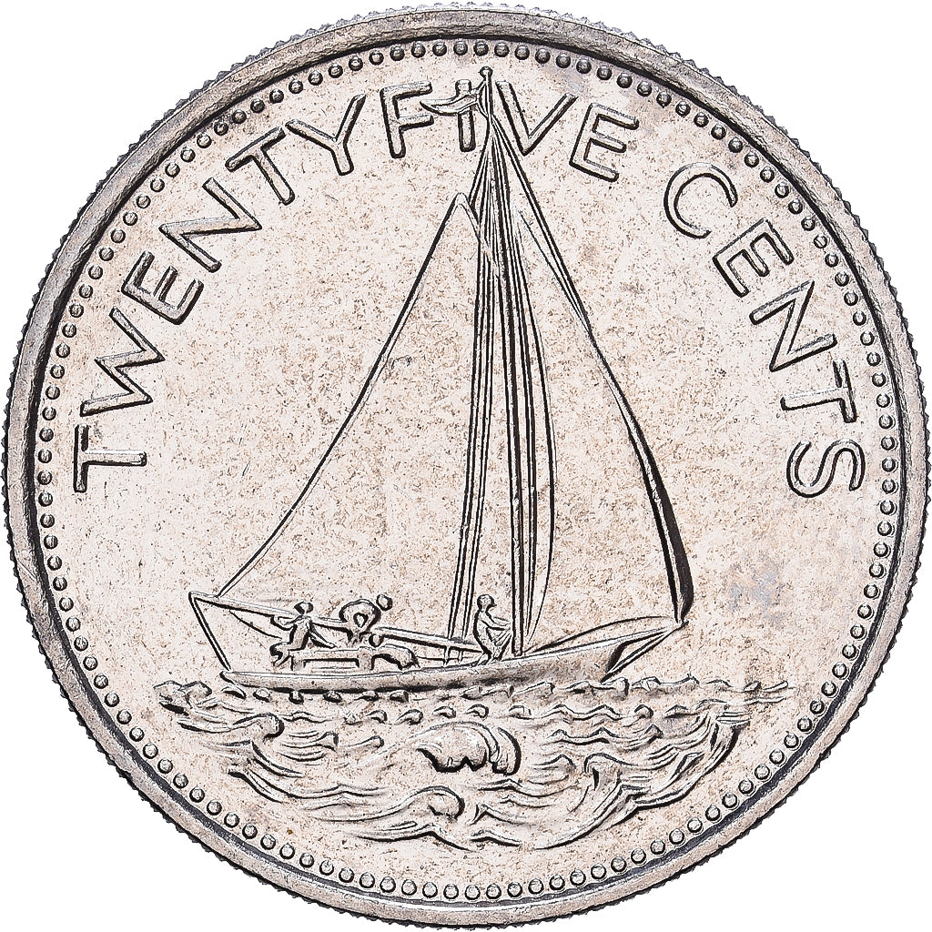 Bahamas, Elizabeth II, 25 Cents, 1981, Franklin Mint, Nichel, SPL, KM:63.1