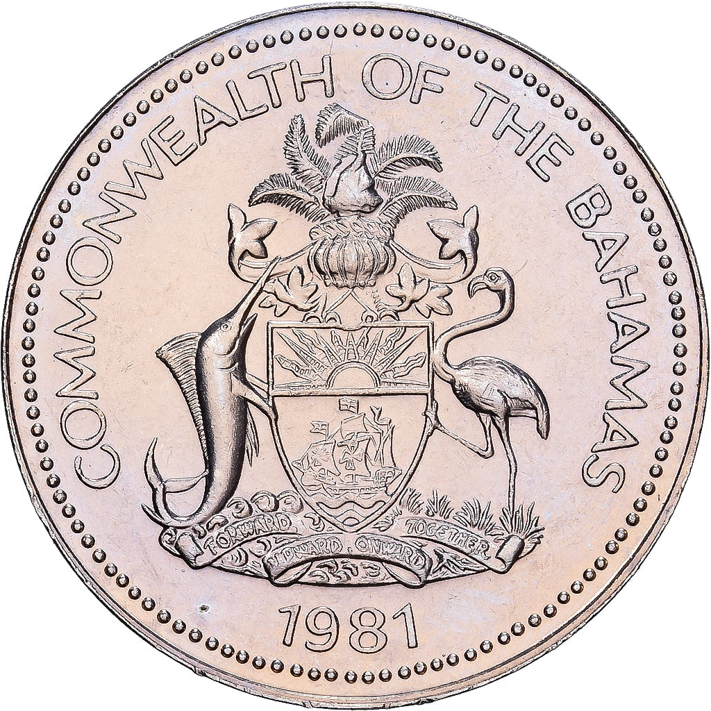 Bahamas, Elizabeth II, 5 Cents, 1981, Franklin Mint, Rame-nichel, SPL, KM:60