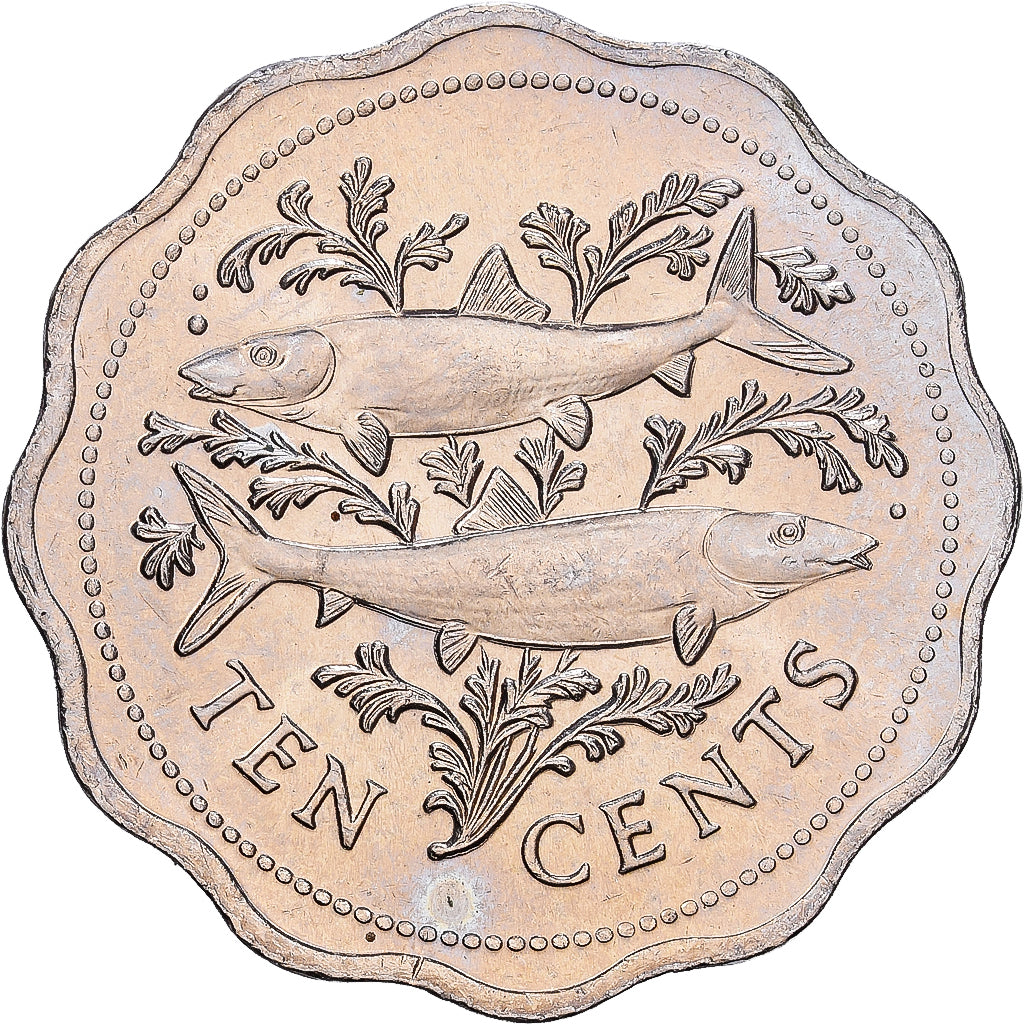 Bahamas, Elizabeth II, 10 Cents, 1982, Franklin Mint, Cobre - níquel, SC, KM:61