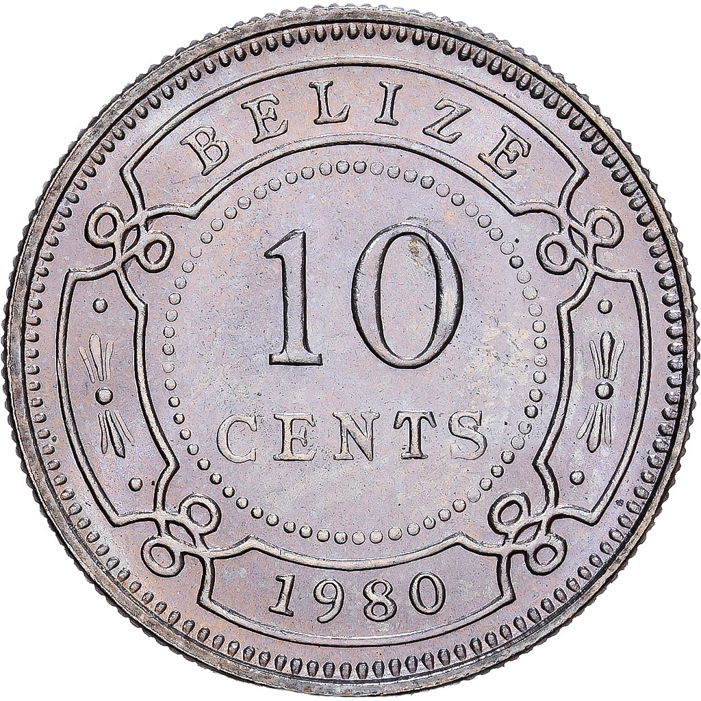 Belize, 10 Cents, 1980, Cobre-níquel, MS(60-62), KM:35