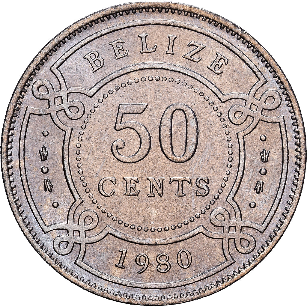 Belize, 50 Cents, 1980, Cupro-nikkel, UNC-, KM:37