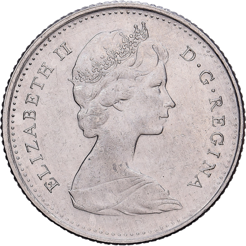 Canada, Elizabeth II, 10 Cents, 1969, Royal Canadian Mint, Nichel, BB+, KM:77.1