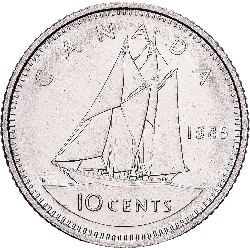 Canada, Elizabeth II, 10 Cents, 1985, Royal Canadian Mint, Nickel, EF(40-45)
