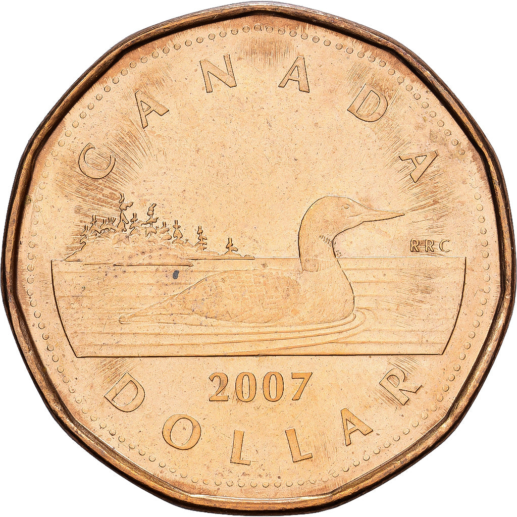 Canada, Elizabeth II, Dollar, 2007, Royal Canadian Mint, Aureate-Bronze Plated