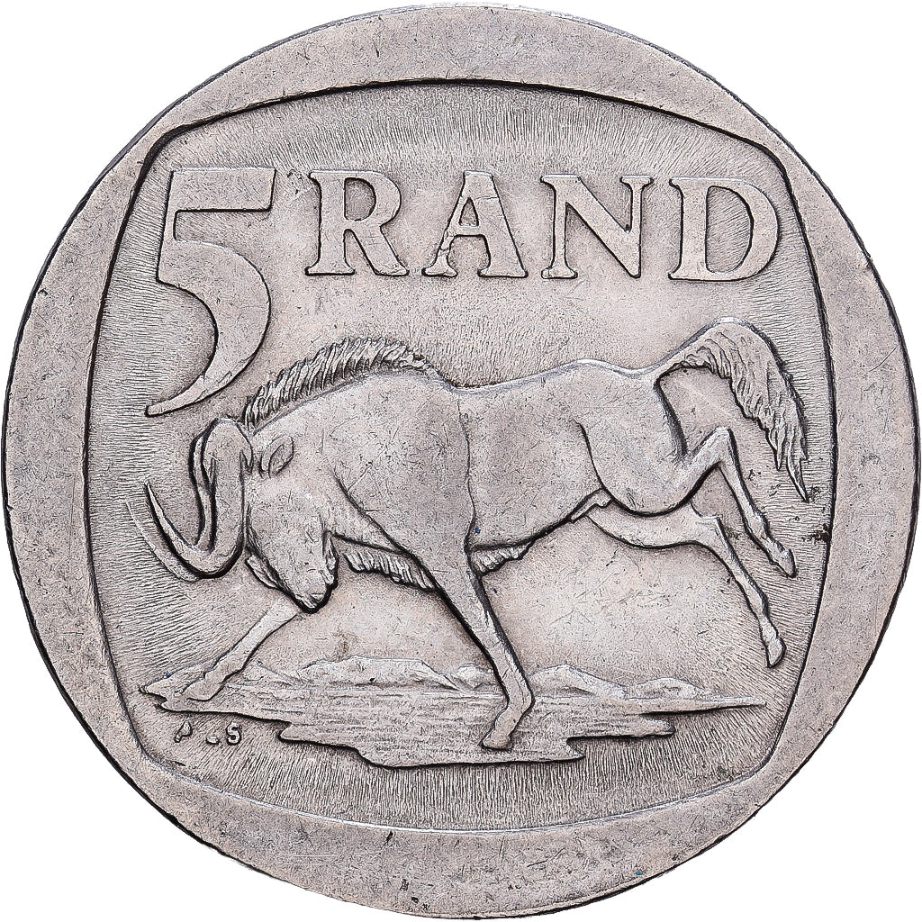 Sudafrica, 5 Rand, 1995, Rame placcato nichel, BB, KM:140