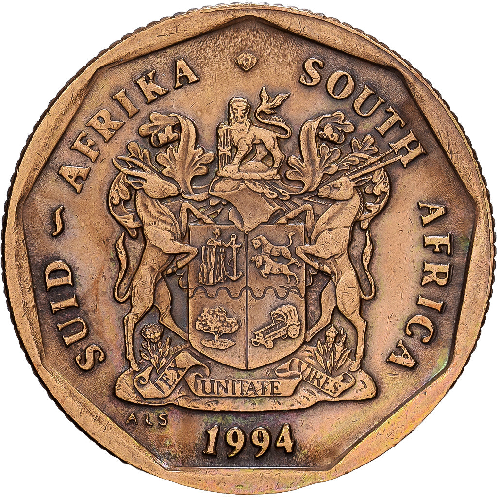 South Africa, 50 Cents, 1994, Pretoria, Bronze Plated Steel, AU(50-53), KM:137