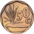 Sudafrica, 50 Cents, 1994, Pretoria, Acciaio placcato in bronzo, BB+, KM:137