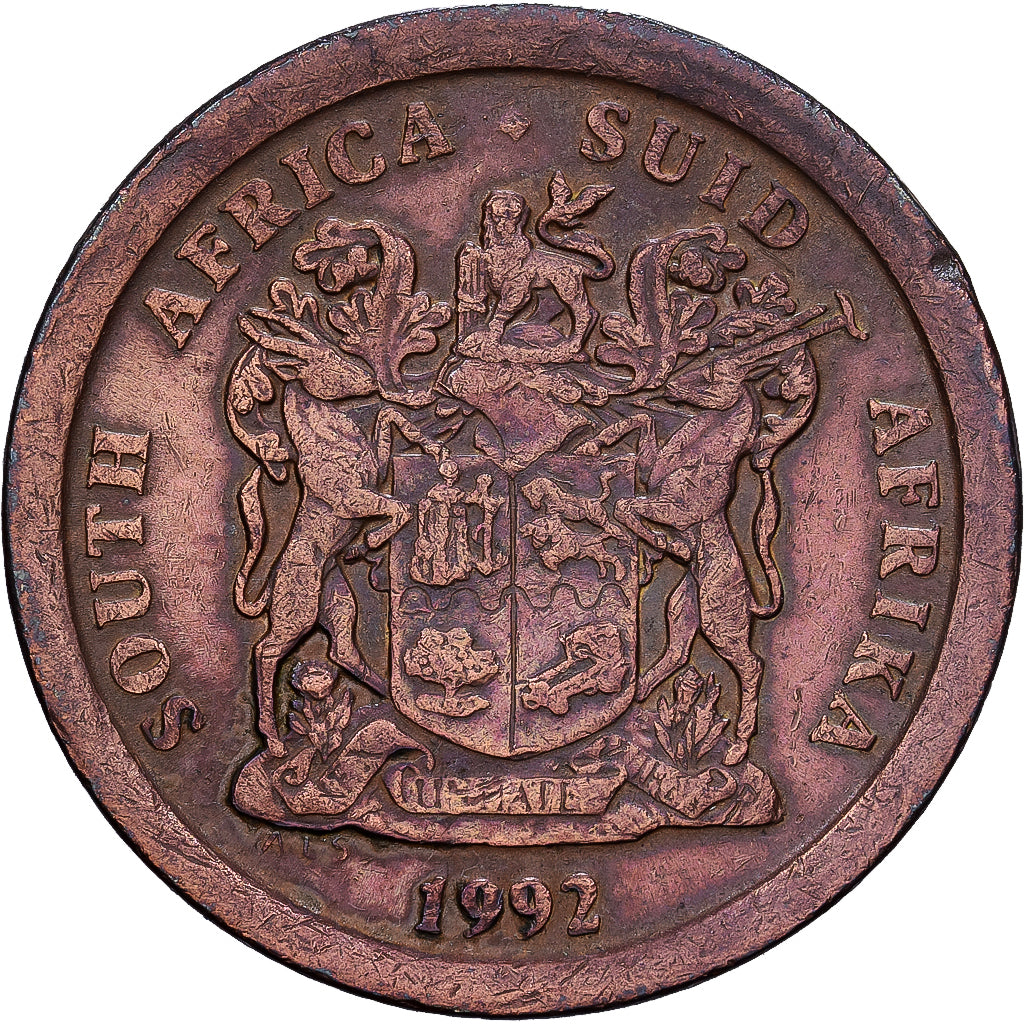 Afrique du Sud, 5 Cents, 1992, Cuivre plaqué acier, TTB, KM:134