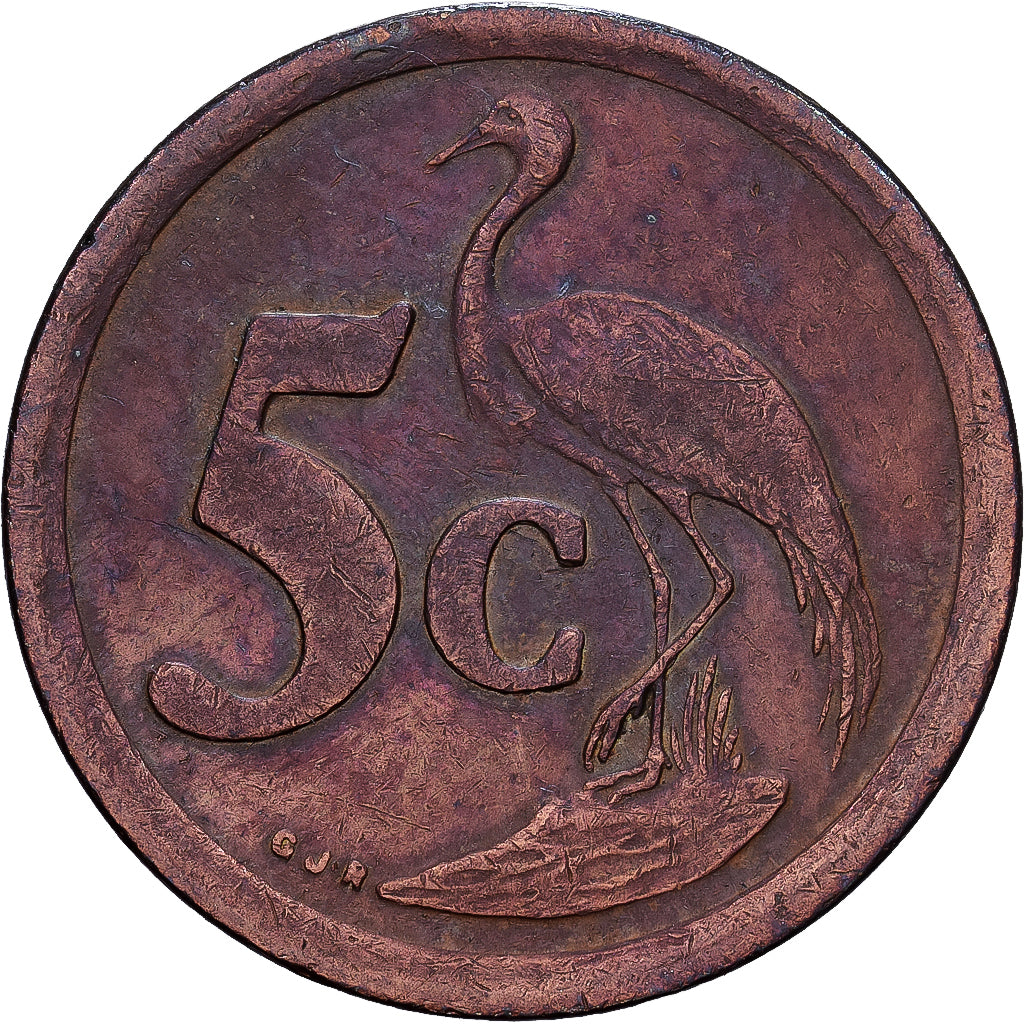 Afrique du Sud, 5 Cents, 1992, Cuivre plaqué acier, TTB, KM:134