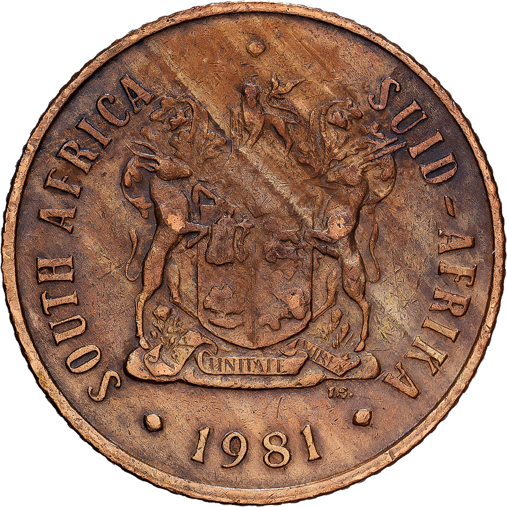 South Africa, 2 Cents, 1981, Bronze, EF(40-45), KM:83