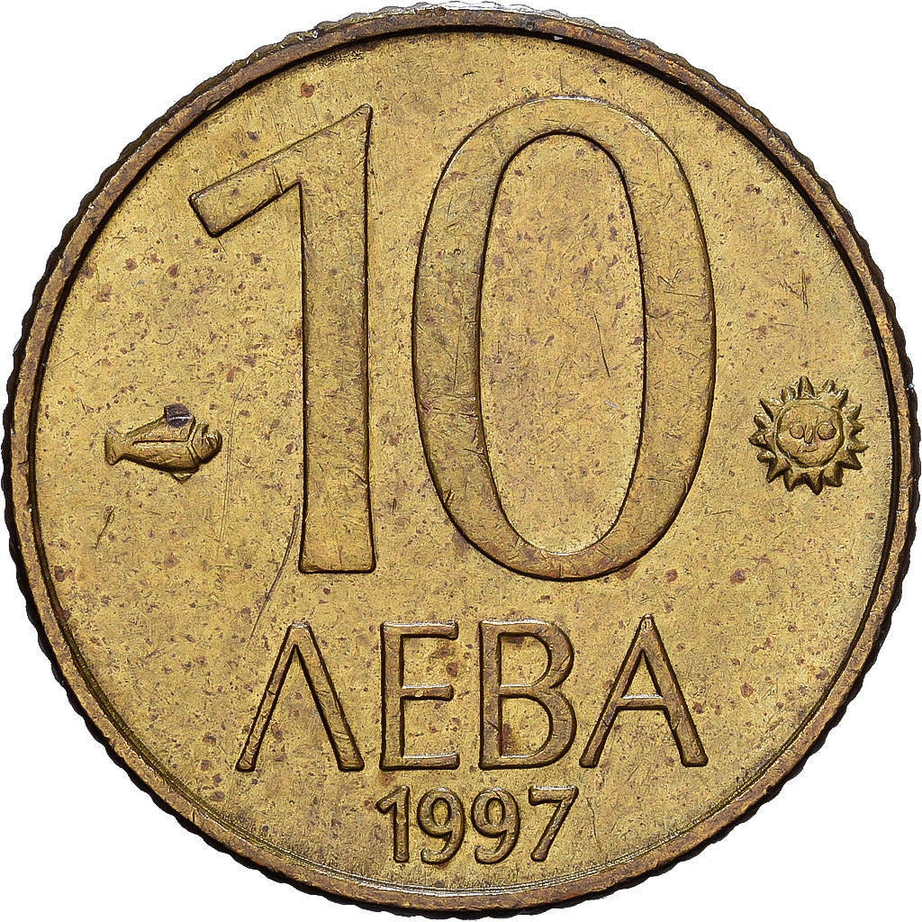 Bulgarije, 10 Leva, 1997, Tin, ZF, KM:224
