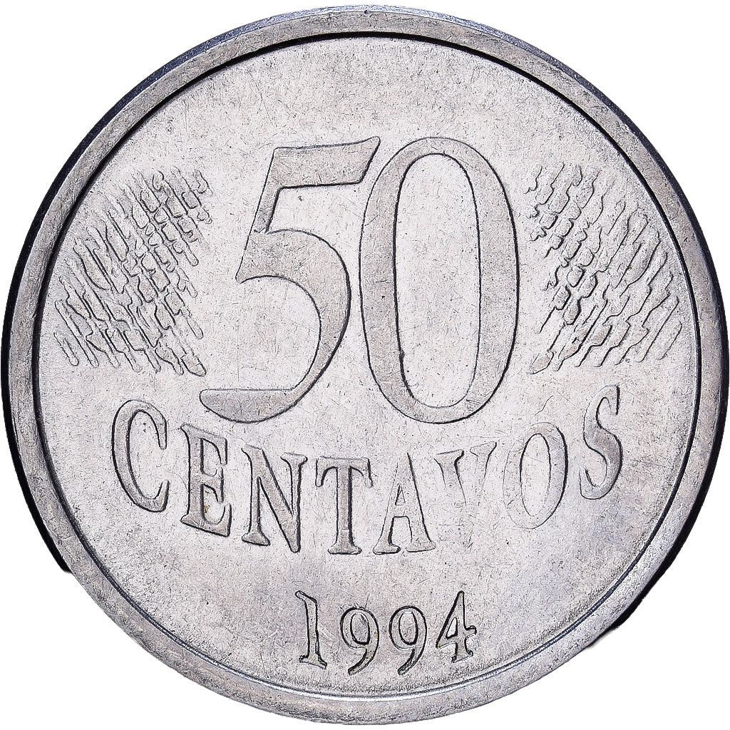 Brazylia, 50 Centavos, 1994, Stal nierdzewna, AU(50-53), KM:635