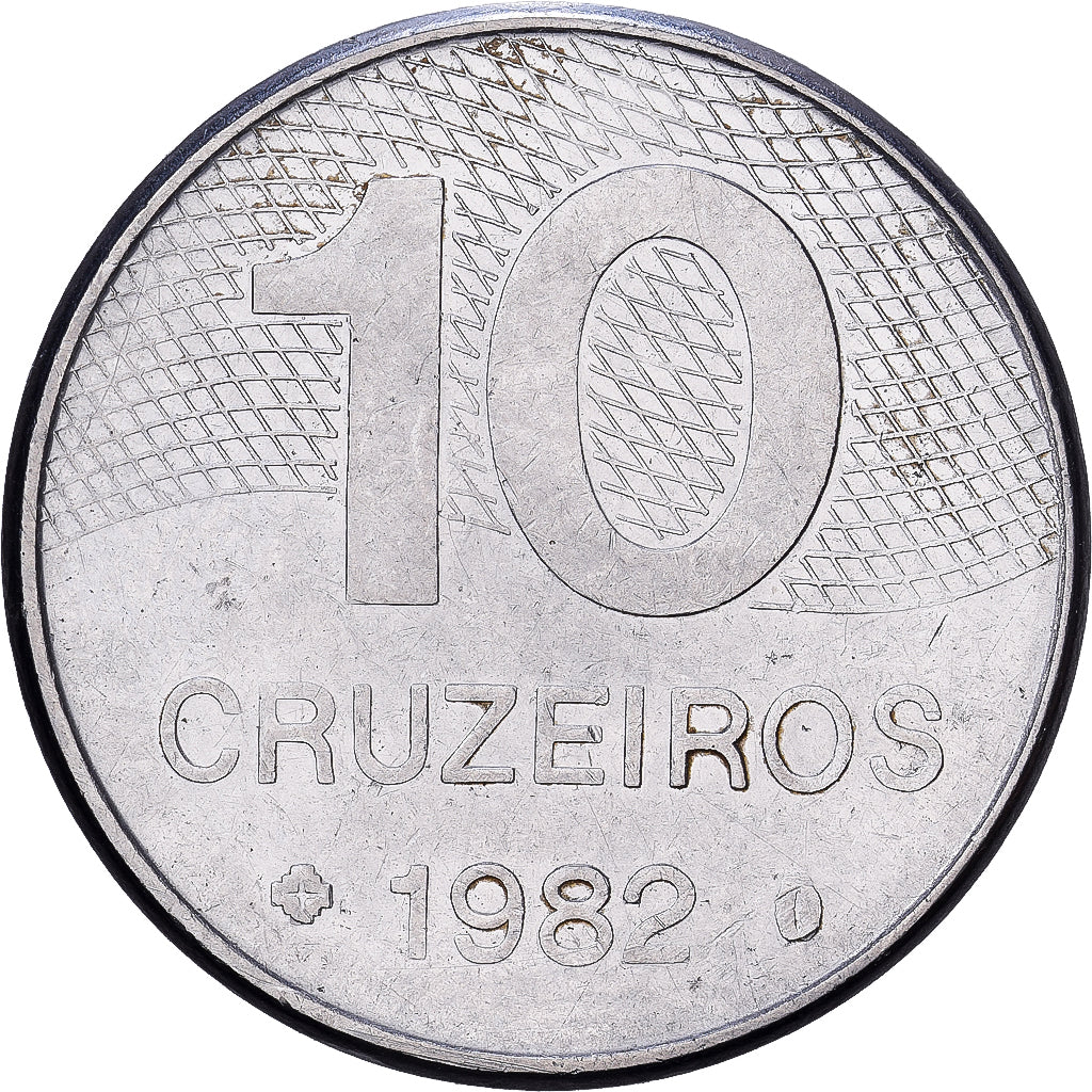 Brazil, 10 Cruzeiros, 1982, Stainless Steel, EF(40-45), KM:592.1
