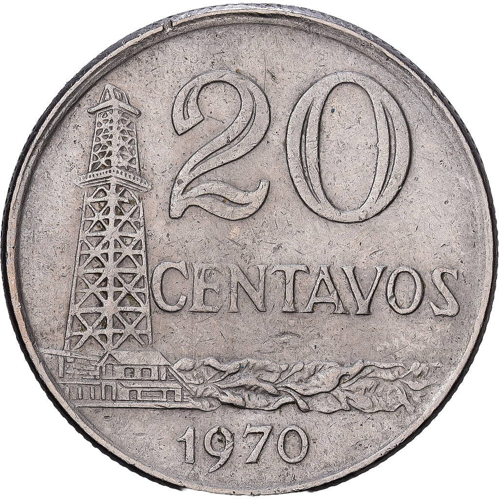 Brazil, 20 Centavos, 1970, Copper-nickel, EF(40-45), KM:579.2