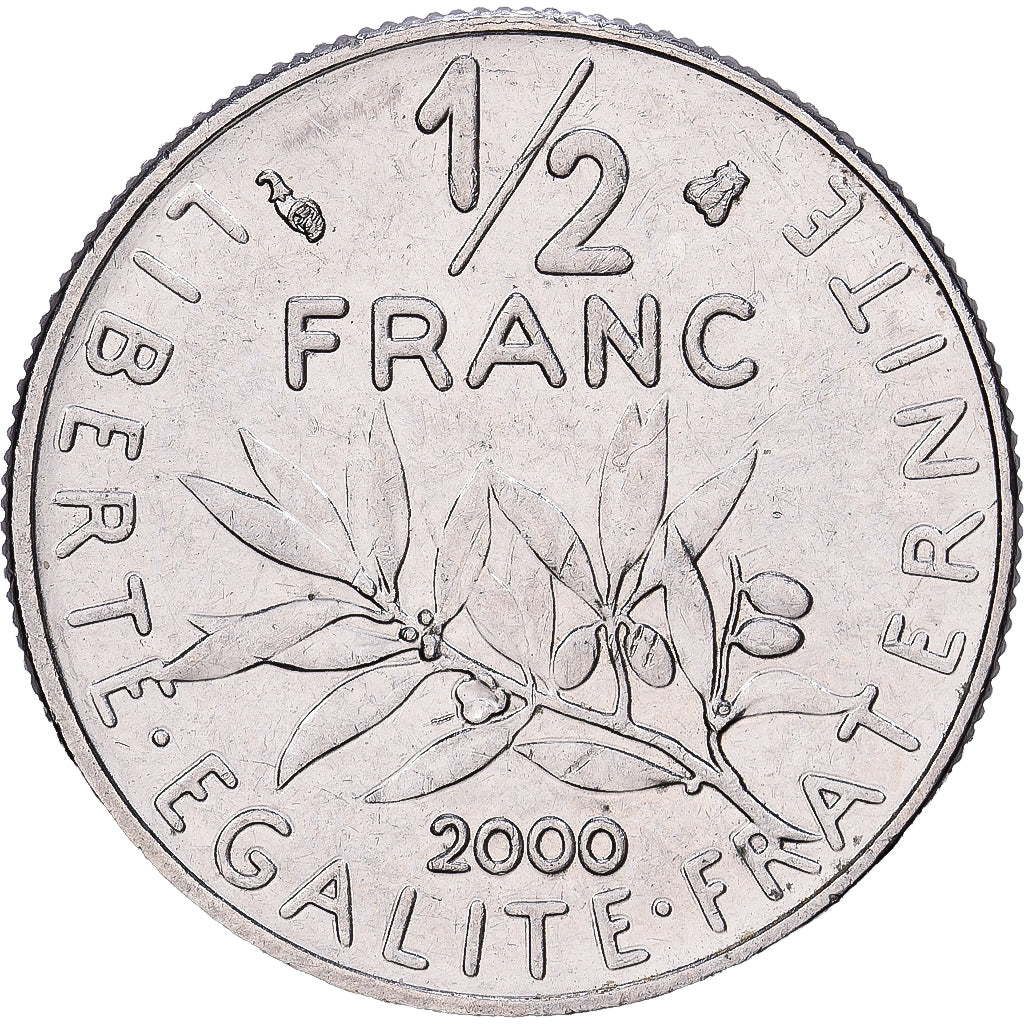 France, 1/2 Franc, Semeuse, 2000, Paris, Nickel, TTB, KM:931.1