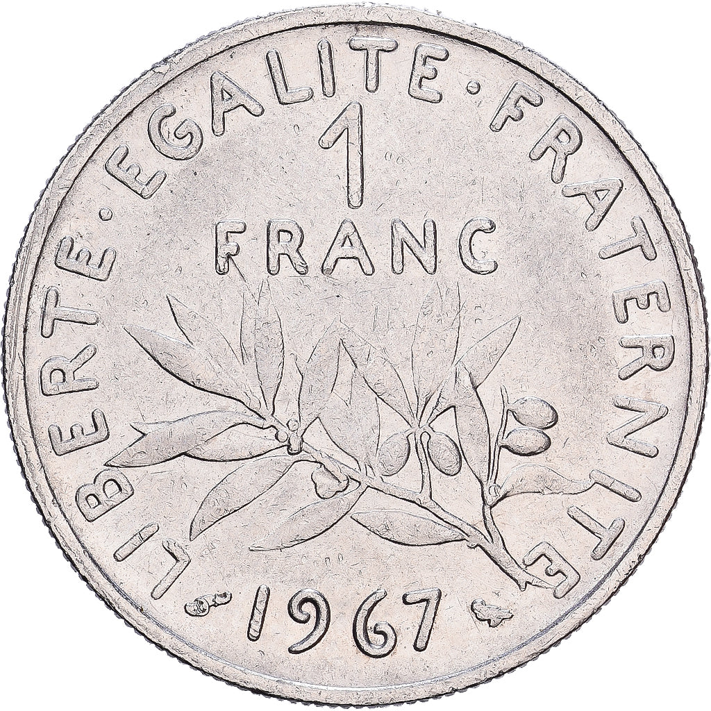 Francia, Franc, Semeuse, 1967, Paris, Nichel, BB, Gadoury:474, KM:925.1