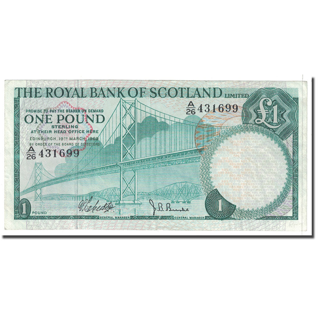 Biljet, Schotland, 1 Pound, 1969, 1969-03-19, KM:329a, TTB