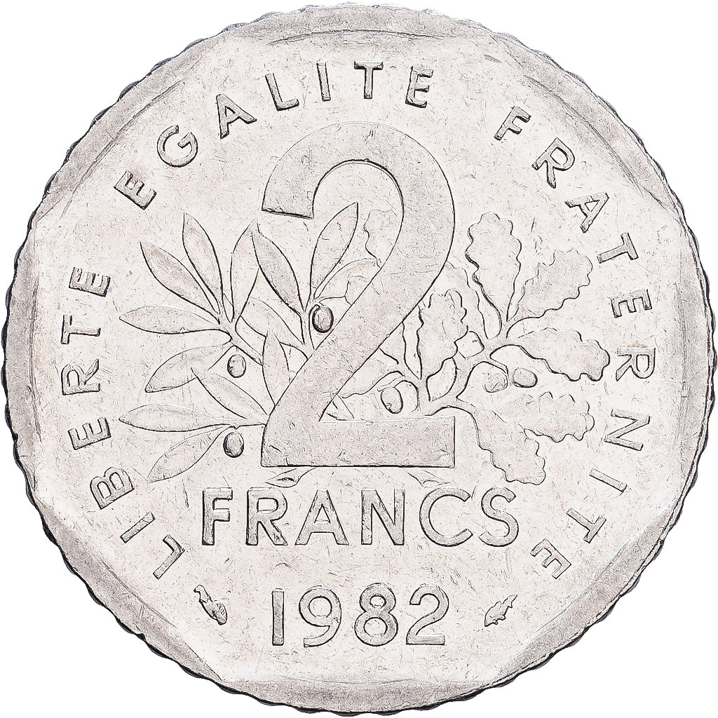 France, 2 Francs, Semeuse, 1982, Paris, Nickel, EF(40-45), Gadoury:547, Le