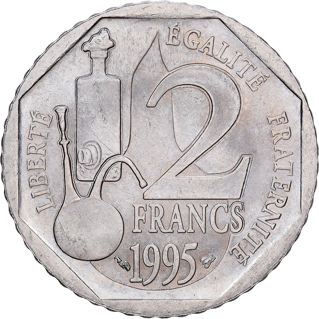 France, 2 Francs, Pasteur, 1995, Paris, Nickel, SUP, Gadoury:549, Le Franc:274