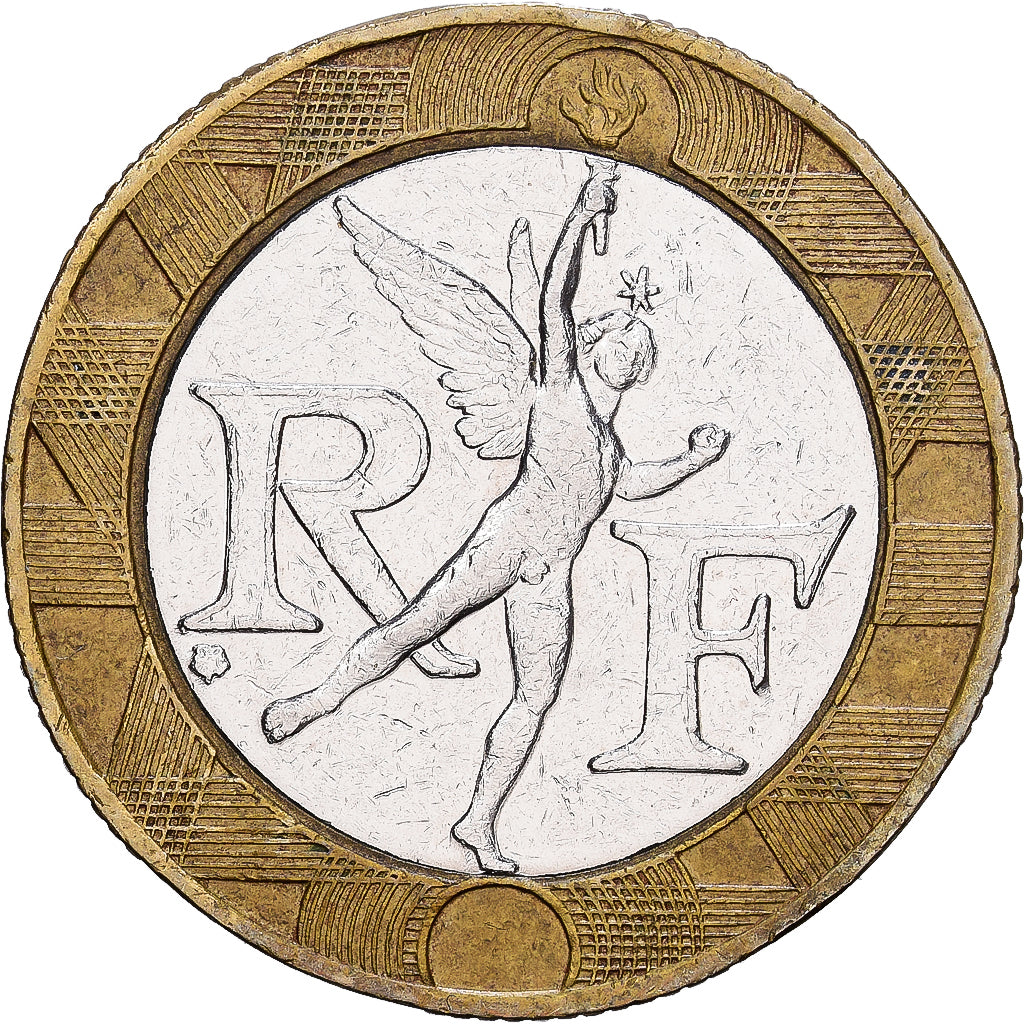 Frankrijk, 10 Francs, Génie, 1990, Paris, Bi-Metallic, ZF, Gadoury:827
