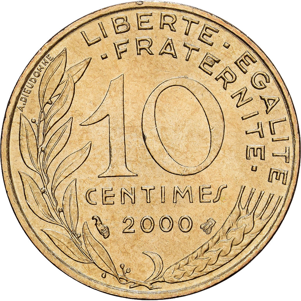 France, 10 Centimes, Marianne, 2000, Paris, Bronze-Aluminium, SUP, Gadoury:293