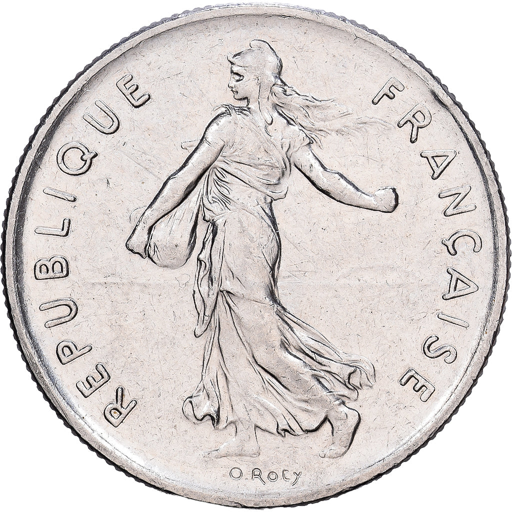 France, 5 Francs, Semeuse, 1994, Paris, Nickel Clad Copper-Nickel, AU(55-58)