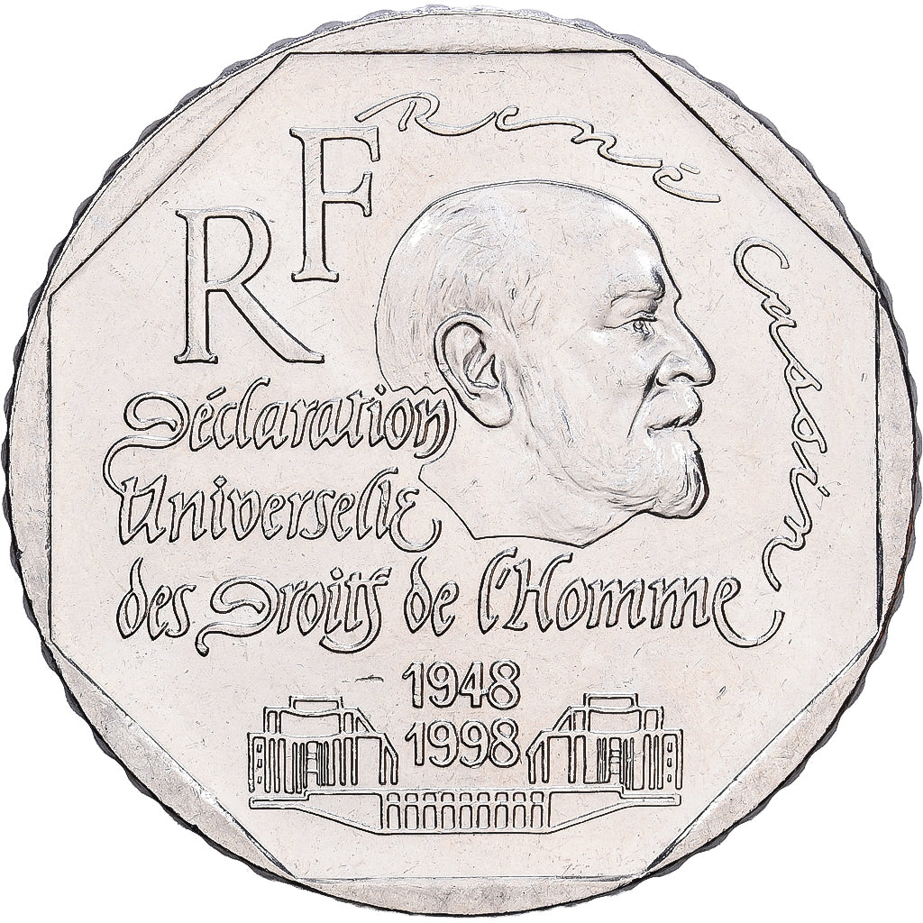 France, 2 Francs, René Cassin, 1998, Paris, Nickel, SUP, Gadoury:551, Le