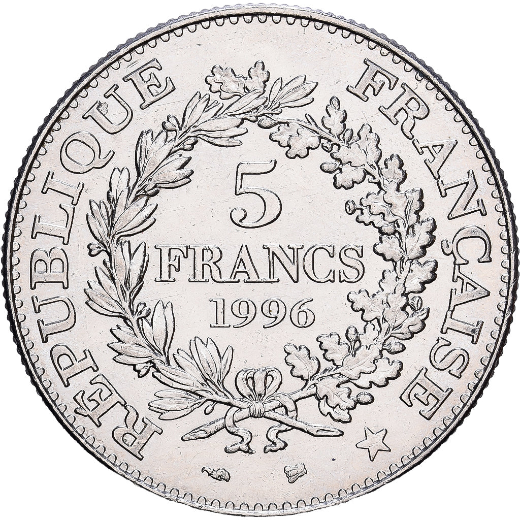 France, 5 Francs, Hercule, 1996, Paris, Nickel, AU(55-58), Gadoury:777, Le