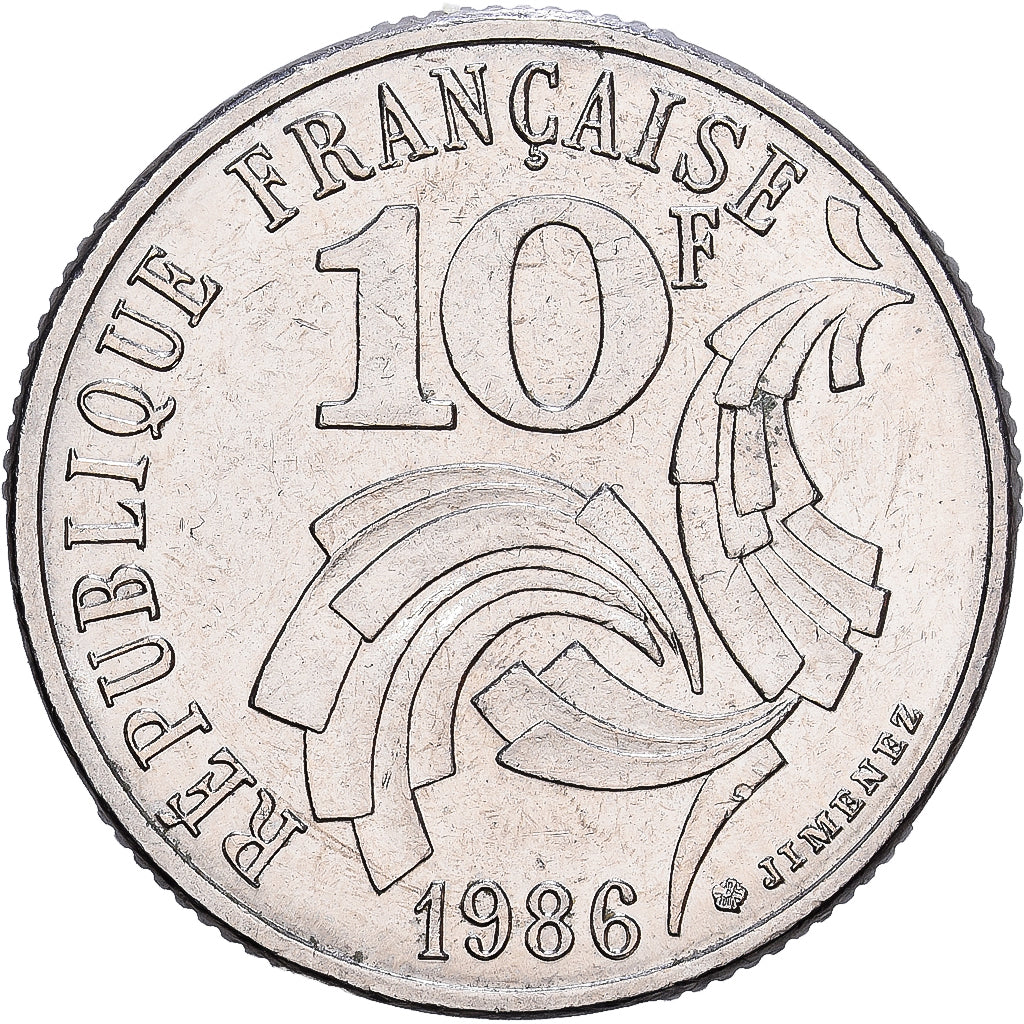 Frankrijk, 10 Francs, Jimenez, 1986, Paris, Nickel, PR, Gadoury:824, Le