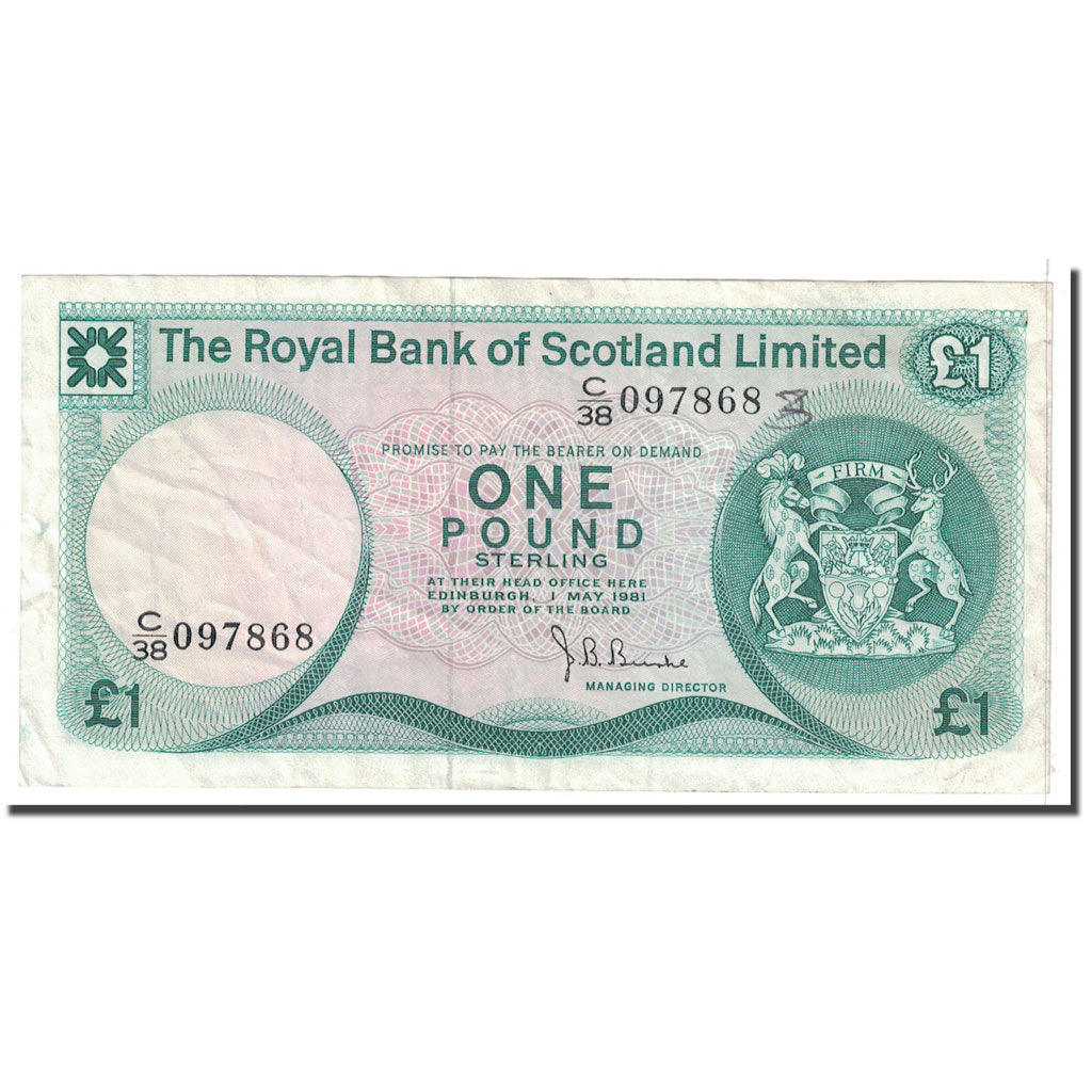 Billete, 1 Pound, 1981, Escocia, 1981-05-01, KM:336a, MBC