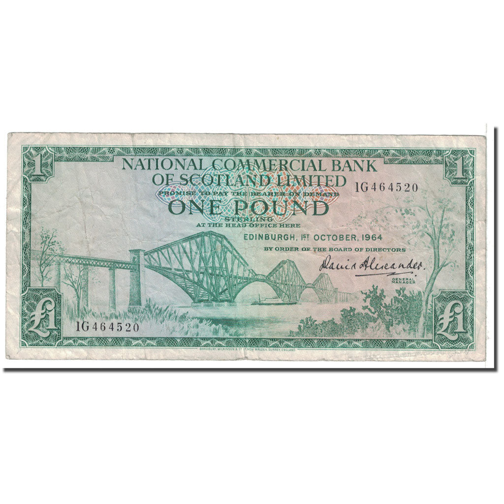 Biljet, Schotland, 1 Pound, 1964, 1964-10-01, KM:269a, TB