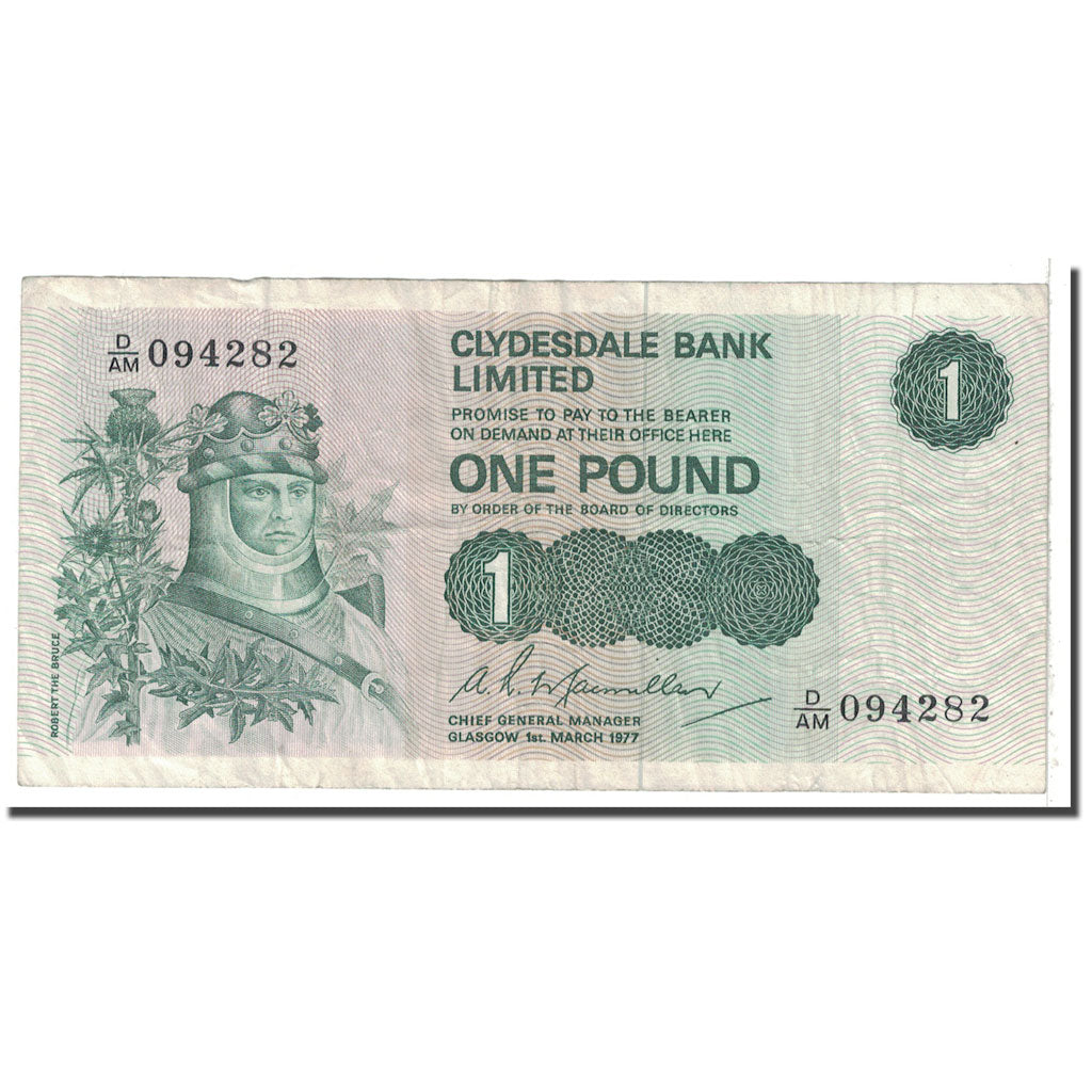 Billete, 1 Pound, 1977, Escocia, 1977-03-01, KM:204c, BC