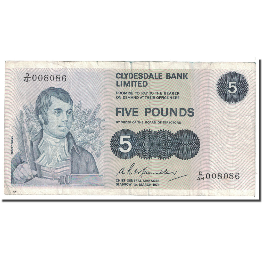 Billete, 5 Pounds, 1974, Escocia, 1974-03-01, KM:205c, BC