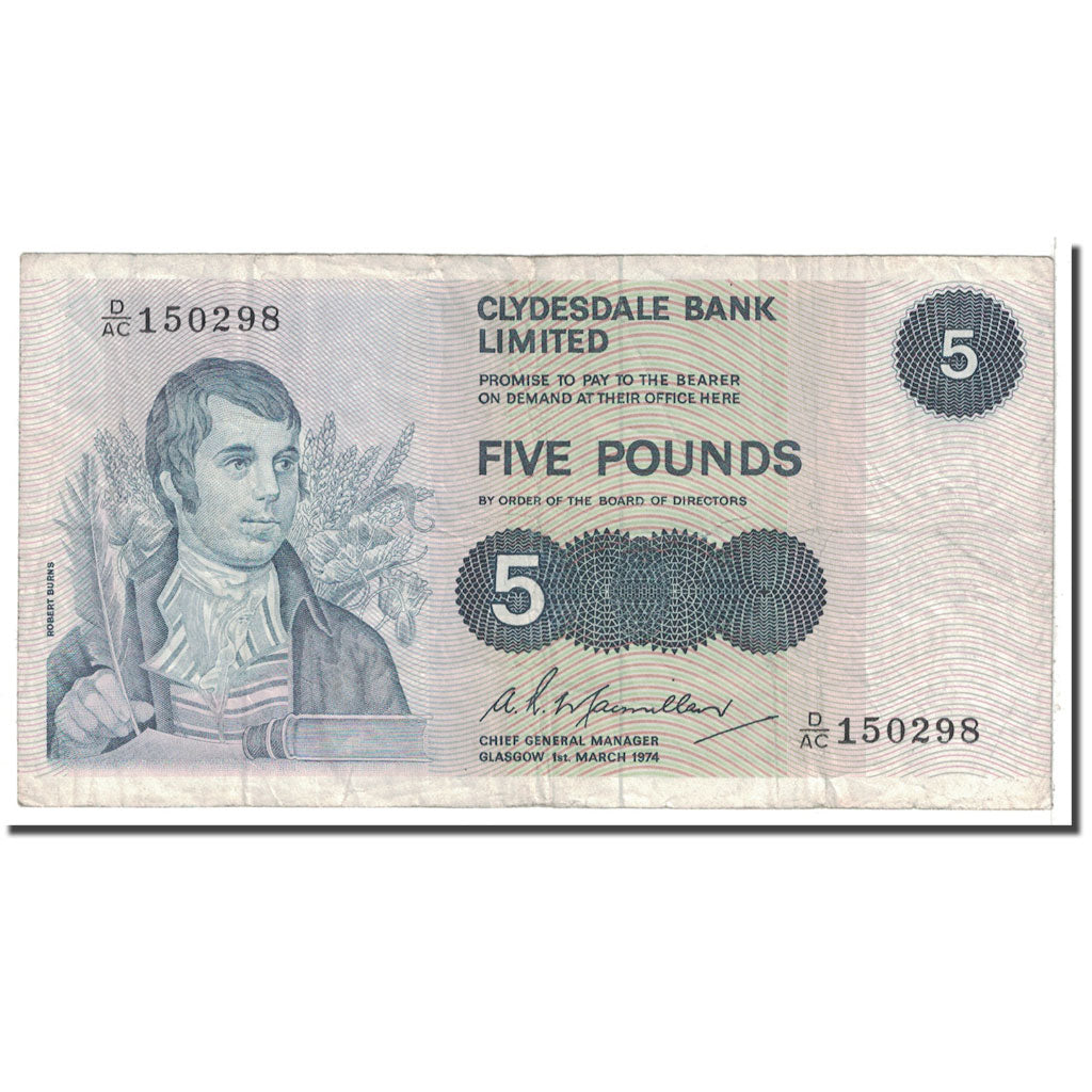 Billete, 5 Pounds, 1974, Escocia, 1974-03-01, KM:205c, BC