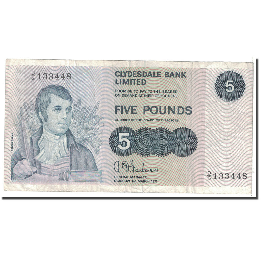 Biljet, Schotland, 5 Pounds, 1971, 1971-03-01, KM:205a, TB