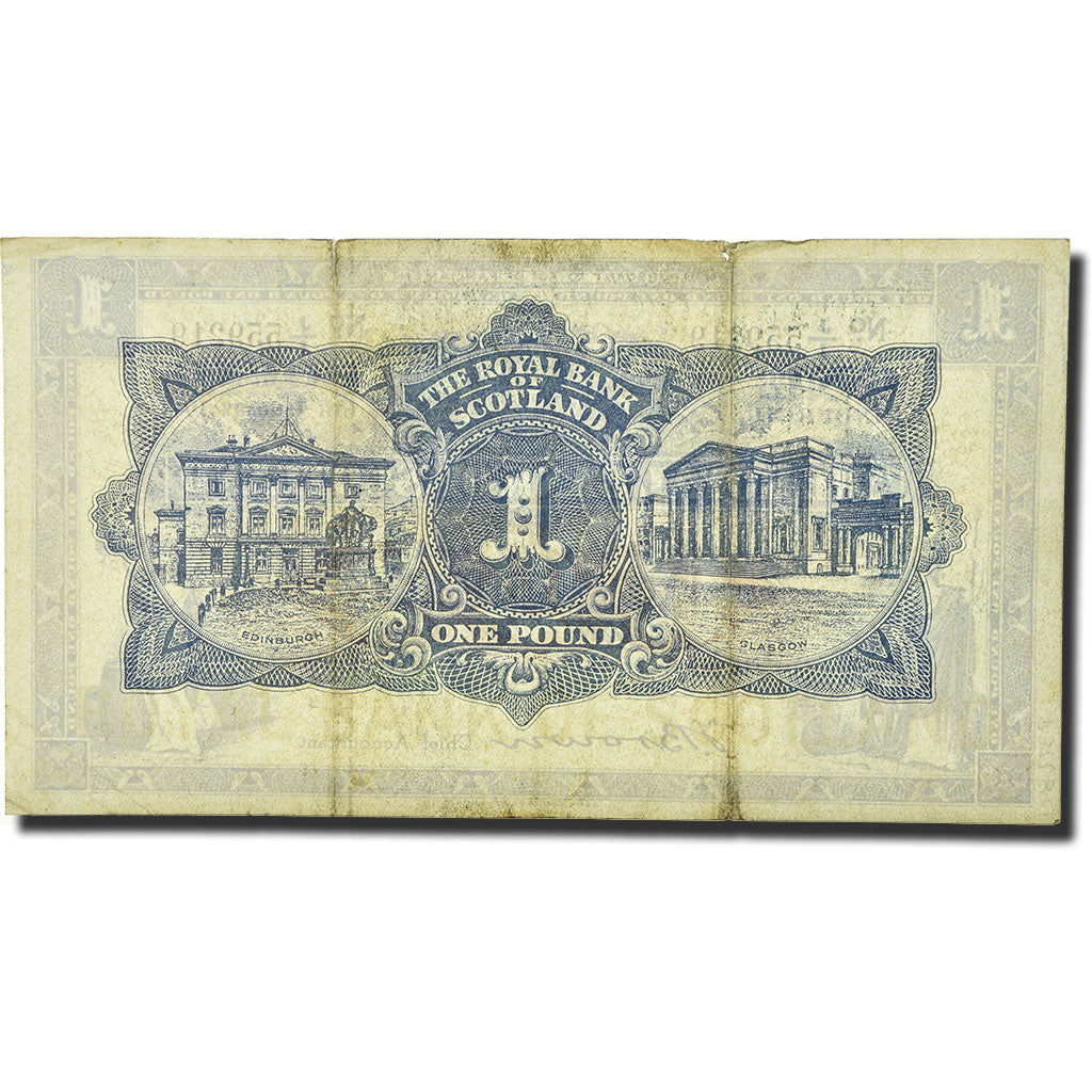 Billete, 1 Pound, 1944, Escocia, 1944-01-06, KM:322b, MBC